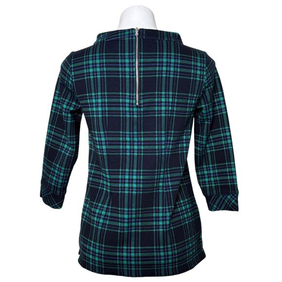 Talbots Funnel Neck Plaid Top, 3/4-Slit Sleeves Women's Size S - Picture 5 of 9